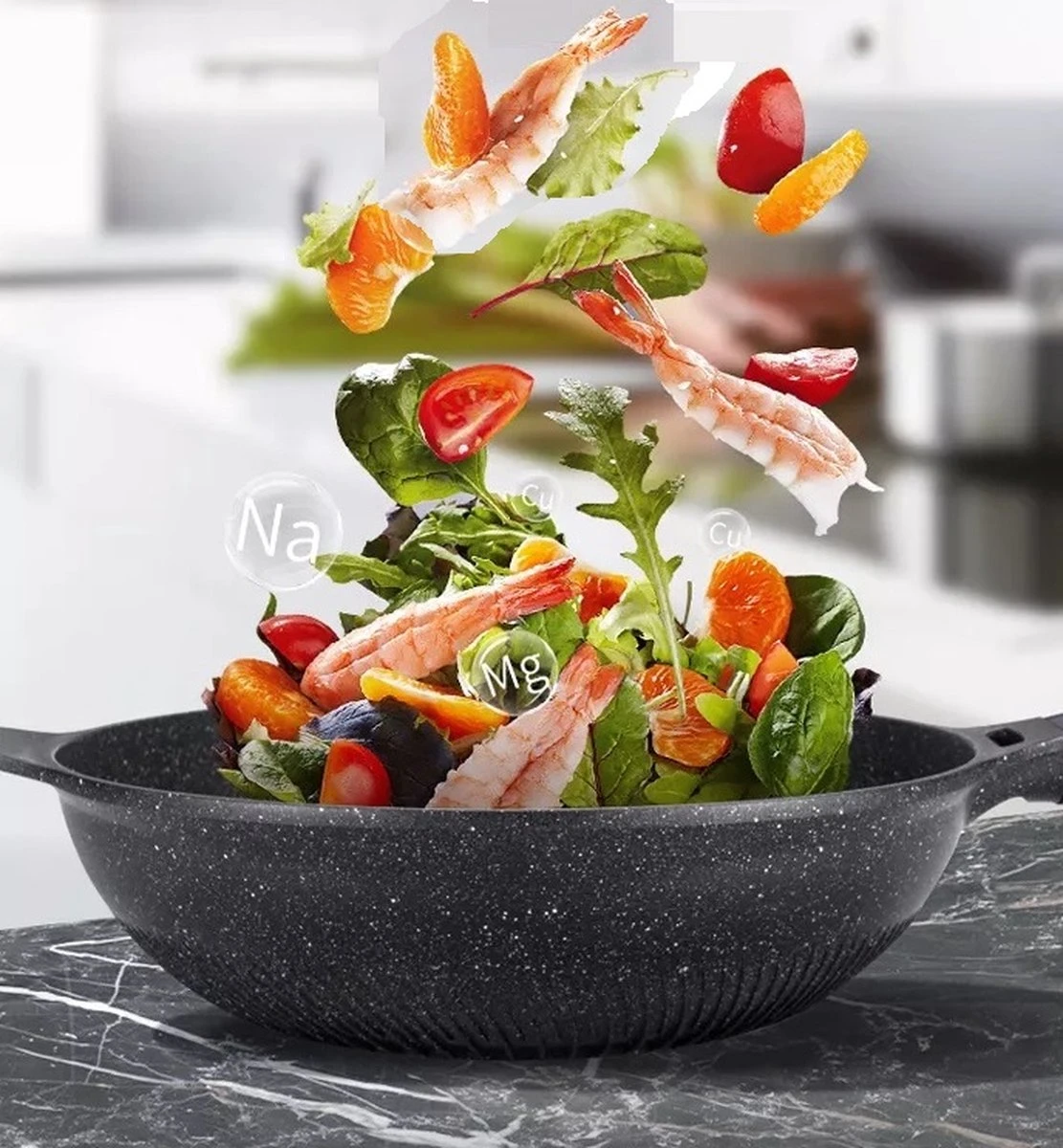 Cheffinger Wokpan Met Deksel - 32cm - Zwart - Pan - Keukenaccessoires 8 Cheffinger Wokpan Met Deksel - 32cm - Zwart - Pan - Keukenaccessoires - Afbeelding 8