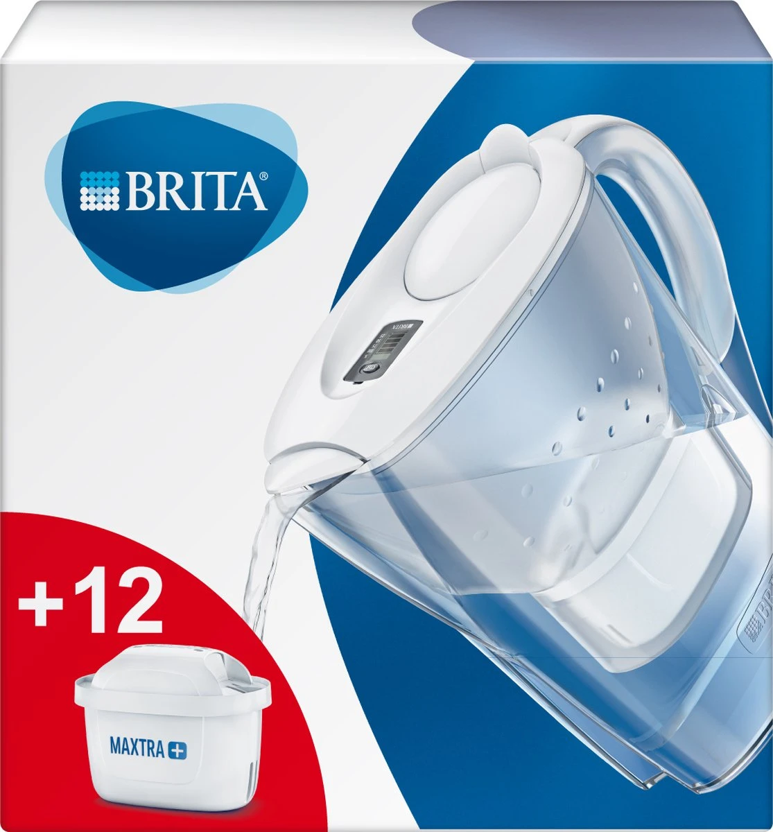 BRITA - Waterfilterkan Marella Cool - Wit - 2,4L + 12 MAXTRA+ Waterfilterpatronen 2 BRITA - Waterfilterkan Marella Cool - Wit - 2,4L + 12 MAXTRA+ Waterfilterpatronen - Afbeelding 2