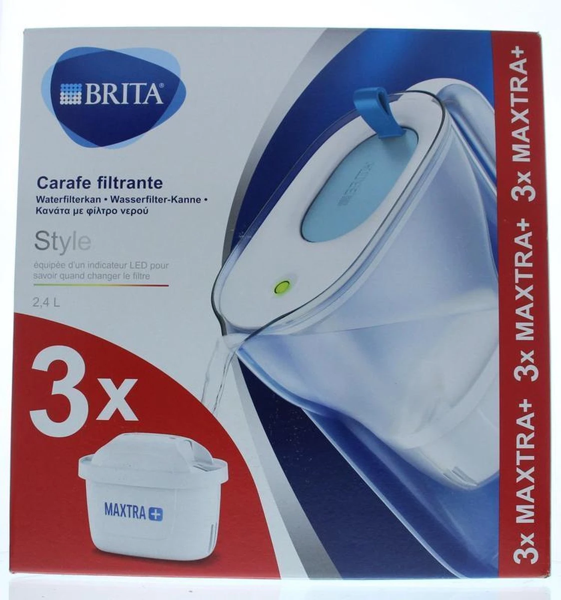 BRITA - Waterfilterkan Style Cool - Blauw - 2,4L + 3 MAXTRA+ Waterfilterpatronen 16 BRITA - Waterfilterkan Style Cool - Blauw - 2,4L + 3 MAXTRA+ Waterfilterpatronen - Afbeelding 16