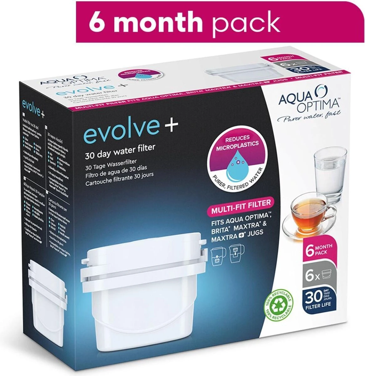 Aqua Optima Evolve+ Single Life - Wit - 6x 100 Liter 4 Aqua Optima Evolve+ Single Life - Wit - 6x 100 Liter - Afbeelding 4