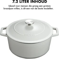 MOA Gietijzeren Braadpan - Inhoud 7,2 Liter - 30CM - Rond - Alle Warmtebronnen - Ook Voor Inductie - Gewicht 7,3 Kg - Wit - C30W 8 MOA Gietijzeren Braadpan - Inhoud 7,2 Liter - 30CM - Rond - Alle Warmtebronnen - Ook Voor Inductie - Gewicht 7,3 Kg - Wit - C30W -Brita Verkoopwinkel 1192x1200