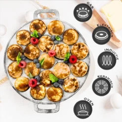 IRONO Poffertjespan Set - Incl. Doseerfles, Kwast En Vork - Poffertjespan Inductie En Electrisch - Poffertjesmaker 19 Poffertjes - Poffertjes Maken - Spuitfles - Cadeau Voor Mannen En Vrouwen -Brita Verkoopwinkel 1198x1200 2