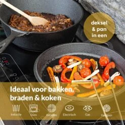 Chefarone Gietijzeren Pan - 2-in-1 Braadpan Inclusief Deksel - Geschikt Voor Alle Warmtebronnen -Brita Verkoopwinkel 1199x1200 2
