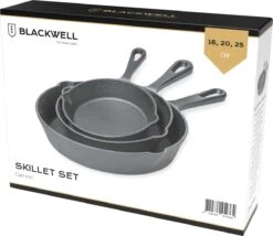 Blackwell Koekenpannenset - Gietijzer - ø 16, 20 En 25 Cm - Zonder Anti-aanbaklaag -Brita Verkoopwinkel 1200x1038