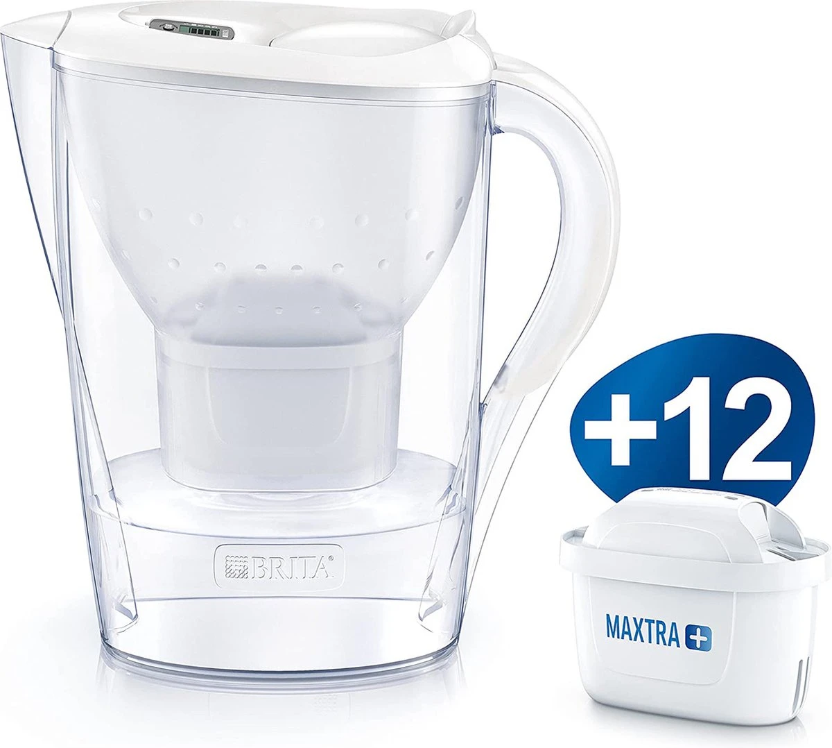 BRITA - Waterfilterkan Marella Cool - Wit - 2,4L + 12 MAXTRA+ Waterfilterpatronen 1 BRITA - Waterfilterkan Marella Cool - Wit - 2,4L + 12 MAXTRA+ Waterfilterpatronen