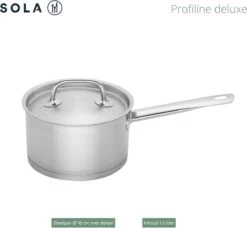 Sola Steelpan Profiline Deluxe - Ø 16 Cm - Zilver - RVS - Sandwichbodem -Brita Verkoopwinkel 1200x1108 1