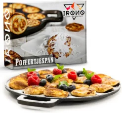 IRONO Poffertjespan Set - Incl. Doseerfles, Kwast En Vork - Poffertjespan Inductie En Electrisch - Poffertjesmaker 19 Poffertjes - Poffertjes Maken - Spuitfles - Cadeau Voor Mannen En Vrouwen -Brita Verkoopwinkel 1200x1113 3