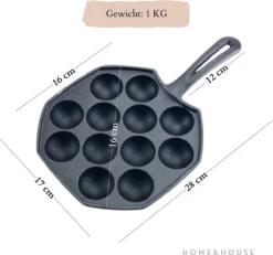 Home&House Poffertjespan Set - Zwart - Poffertjesmaker - Inductie - Gas - Poffertjes - Prik Vork - Kwast - Gietijzer - Poffertjesplaat - Poffertjespannen -Brita Verkoopwinkel 1200x1122 2