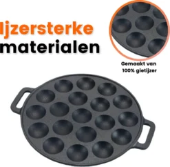 Poffertjespan - Gietijzer - Ø 24 Cm - Poffertjesmaker - 19 Poffertjes - Poffertjespan Inductie -Brita Verkoopwinkel 1200x1177 2