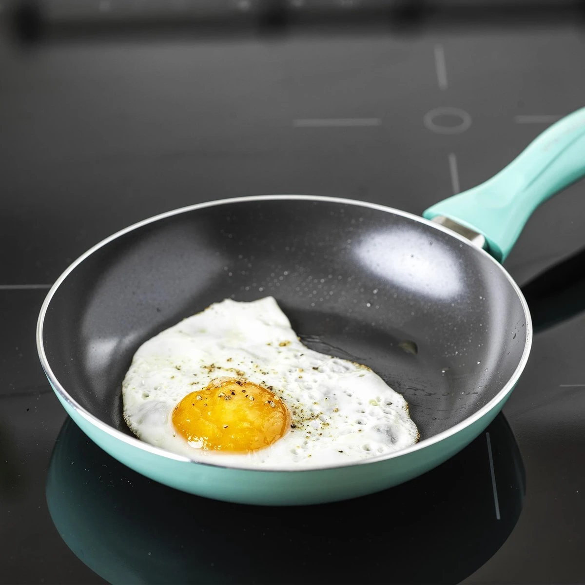 VitaVerde Expert Koekenpannenset Ø 20cm + Ø 24cm + Ø 28cm - Turquoise - Inductie - PFAS-vrij 7 VitaVerde Expert Koekenpannenset Ø 20cm + Ø 24cm + Ø 28cm - Turquoise - Inductie - PFAS-vrij - Afbeelding 7