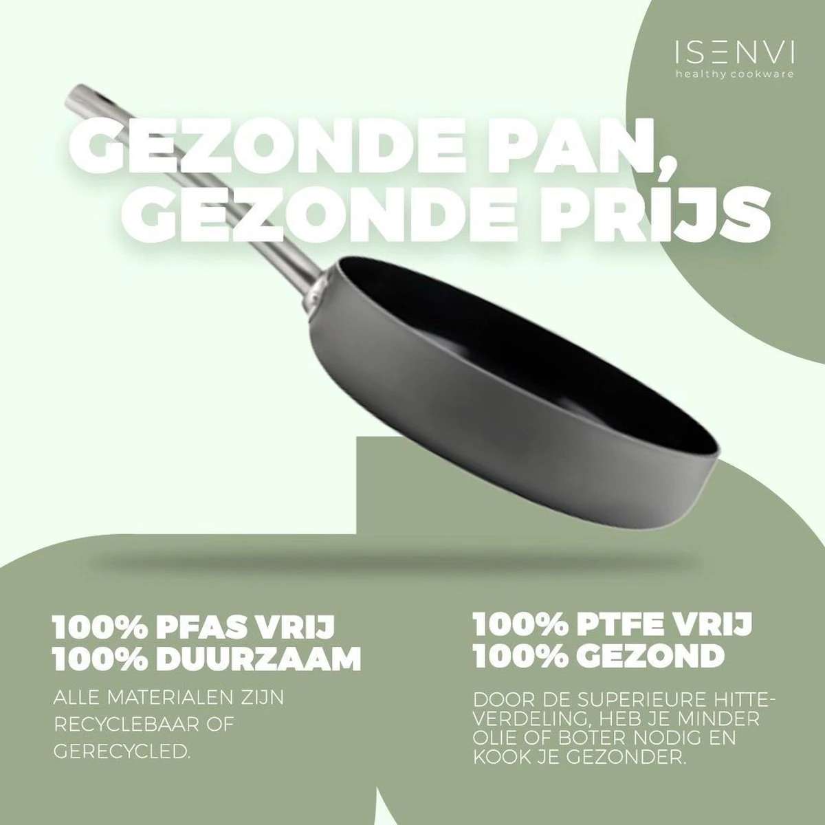 ISENVI Murray Combideal - Keramische Koekenpannen - RVS Grepen 4 ISENVI Murray Combideal - Keramische Koekenpannen - RVS Grepen - Afbeelding 4