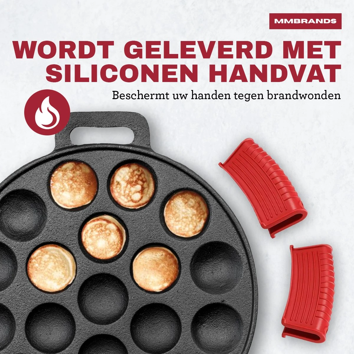 MM Brands Poffertjespan - Poffertjesmaker - Inductie / Oven / BBQ - Inclusief Handvat, Borstel En Vorken 6 MM Brands Poffertjespan - Poffertjesmaker - Inductie / Oven / BBQ - Inclusief Handvat, Borstel En Vorken - Afbeelding 6