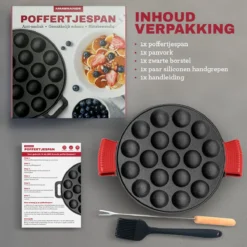 MM Brands Poffertjespan - Poffertjesmaker - Inductie / Oven / BBQ - Inclusief Handvat, Borstel En Vorken 14 MM Brands Poffertjespan - Poffertjesmaker - Inductie / Oven / BBQ - Inclusief Handvat, Borstel En Vorken -Brita Verkoopwinkel 1200x1200 490