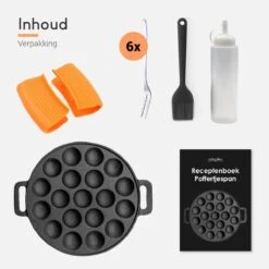 Ocina Poffertjespan – Combo Pack – 19 Poffertjes – Poffertjesmaker – Poffertjespan Inductie – Poffertjespan Electrisch – Gietijzeren Pan - Inclusief Doseerfles, Handvaten, 6x Poffertjesvorken En Invetkwast – Gratis Receptenboek 19 Ocina Poffertjespan – Combo Pack – 19 Poffertjes – Poffertjesmaker – Poffertjespan Inductie – Poffertjespan Electrisch – Gietijzeren Pan - Inclusief Doseerfles, Handvaten, 6x Poffertjesvorken En Invetkwast – Gratis Receptenboek -Brita Verkoopwinkel 1200x1200 530