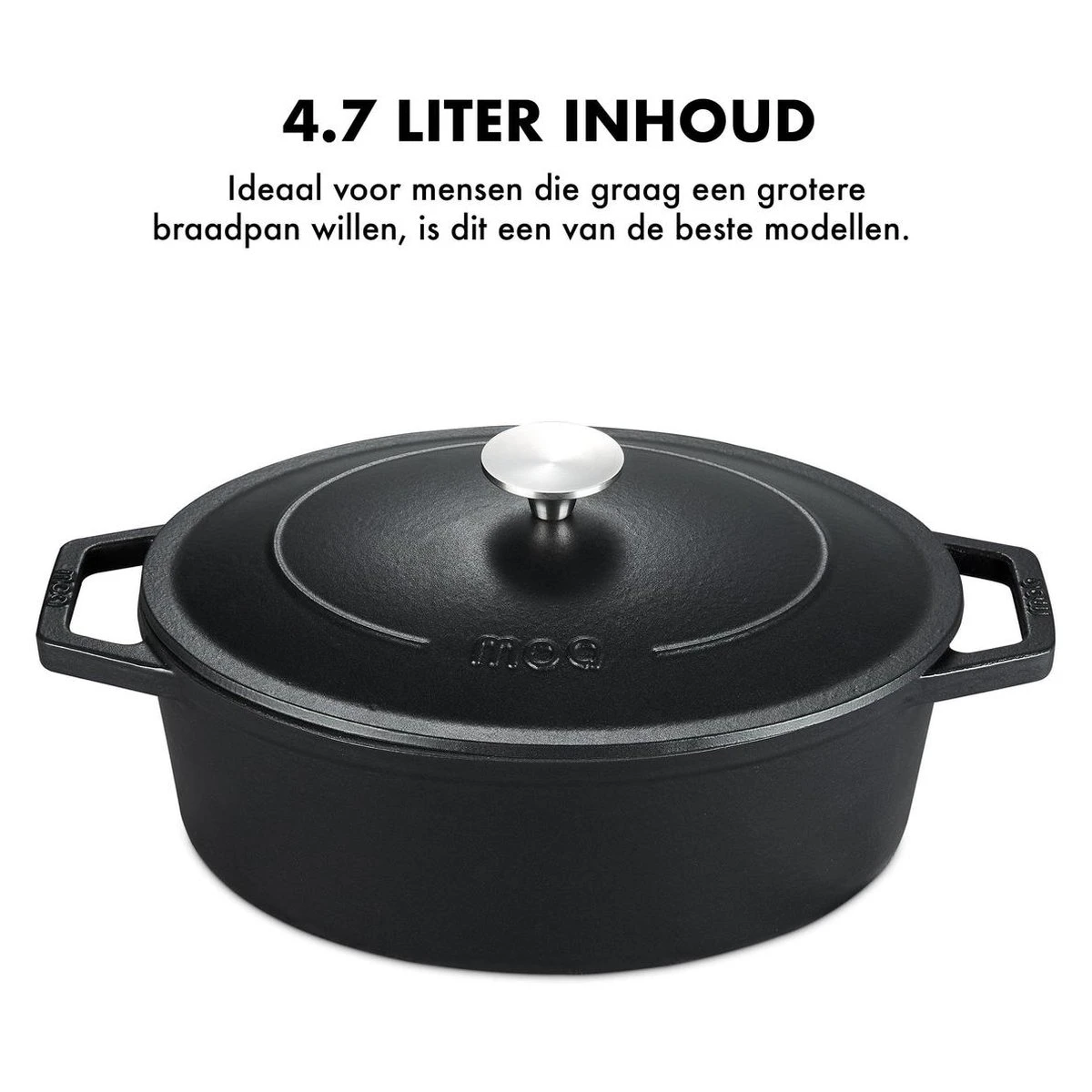 MOA Gietijzeren Braadpan - Inhoud 4,7 Liter - 29CM - Ovaal - Alle Warmtebronnen - Ook Voor Inductie - Gewicht 5,7 Kg - Zwart - C29B 2 MOA Gietijzeren Braadpan - Inhoud 4,7 Liter - 29CM - Ovaal - Alle Warmtebronnen - Ook Voor Inductie - Gewicht 5,7 Kg - Zwart - C29B - Afbeelding 2