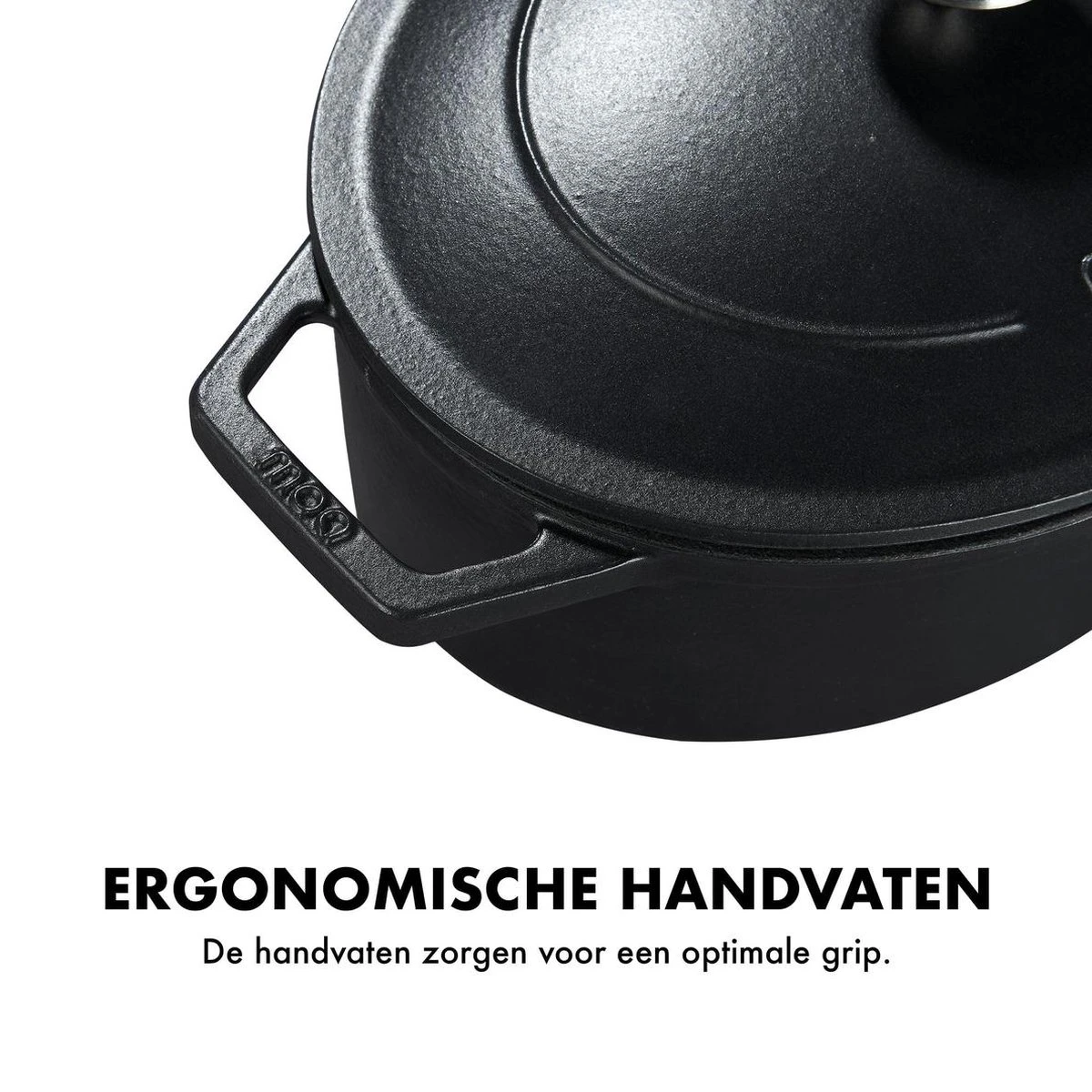 MOA Gietijzeren Braadpan - Inhoud 4,7 Liter - 29CM - Ovaal - Alle Warmtebronnen - Ook Voor Inductie - Gewicht 5,7 Kg - Zwart - C29B 4 MOA Gietijzeren Braadpan - Inhoud 4,7 Liter - 29CM - Ovaal - Alle Warmtebronnen - Ook Voor Inductie - Gewicht 5,7 Kg - Zwart - C29B - Afbeelding 4