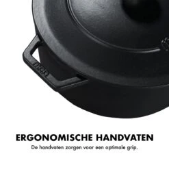 MOA Gietijzeren Braadpan - Inhoud 5,7 Liter - 26CM - Rond - Alle Warmtebronnen - Ook Voor Inductie - Gewicht 5,8 Kg - Zwart - C26B -Brita Verkoopwinkel 1200x1200 599