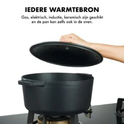 MOA Gietijzeren Braadpan - Inhoud 5,7 Liter - 26CM - Rond - Alle Warmtebronnen - Ook Voor Inductie - Gewicht 5,8 Kg - Zwart - C26B -Brita Verkoopwinkel 1200x1200 602