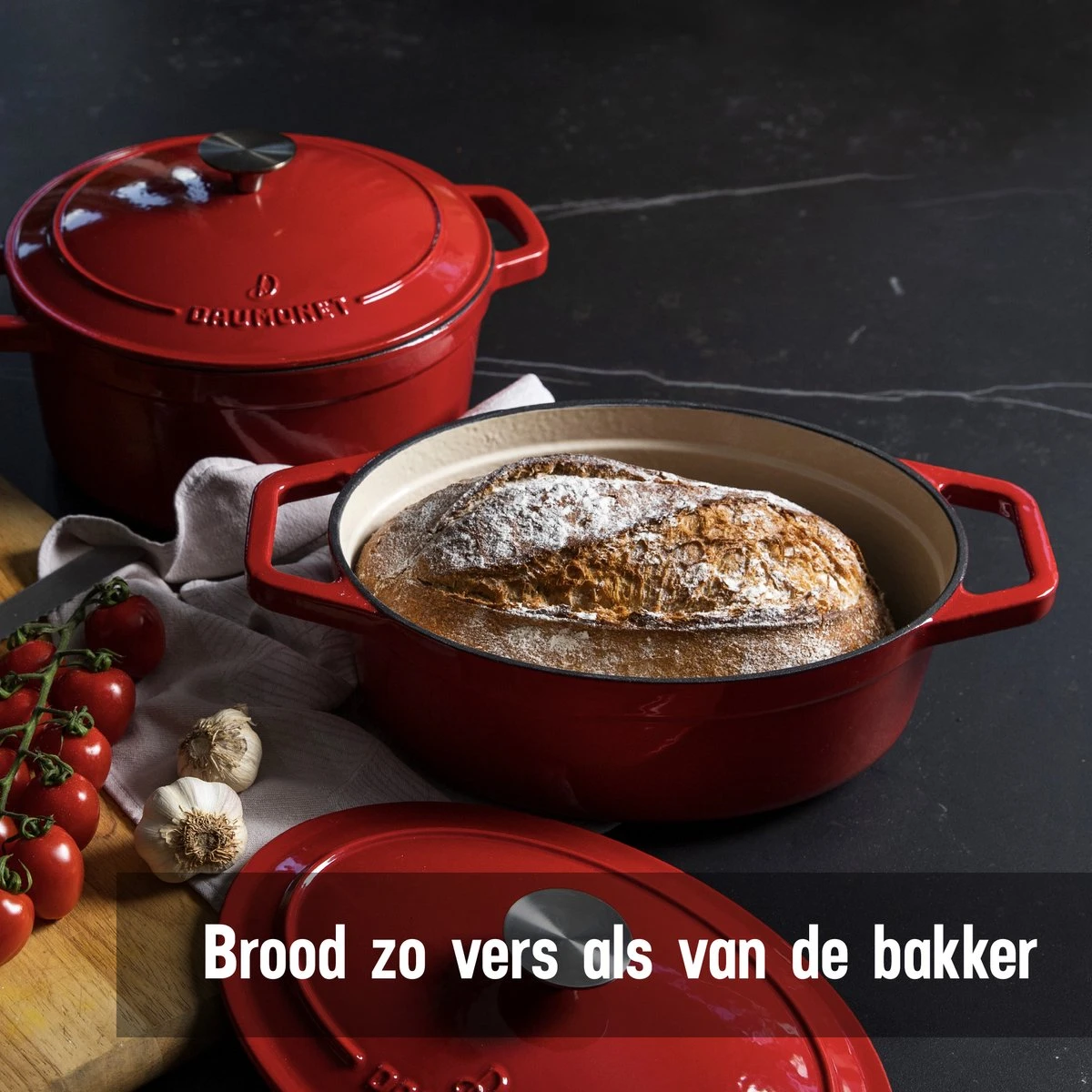 Daumonet Bocuse Rouge Gietijzeren Braadpan - Sudderpan Kersen Rood - Ovaal - Ø 29 Cm - 3 Liter - PFAS & PFOA Vrij - Emaille - Geschikt Voor Alle Warmtebronnen - Elektrisch - Gas - Halogeen - Inductie - Keramisch - Vaatwasserbestendig 2 Daumonet Bocuse Rouge Gietijzeren Braadpan - Sudderpan Kersen Rood - Ovaal - Ø 29 Cm - 3 Liter - PFAS & PFOA Vrij - Emaille - Geschikt Voor Alle Warmtebronnen - Elektrisch - Gas - Halogeen - Inductie - Keramisch - Vaatwasserbestendig - Afbeelding 2
