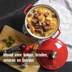 Daumonet Carême Rouge Gietijzeren Braadpan - Sudderpan Kersen Rood - Rond - Ø26 Cm - 4,4 Liter - PFAS & PFOA Vrij - Emaille - Geschikt Voor Alle Warmtebronnen - Elektrisch - Gas - Halogeen - Inductie - Keramisch - Vaatwasserbestendig 13 Daumonet Carême Rouge Gietijzeren Braadpan - Sudderpan Kersen Rood - Rond - Ø26 Cm - 4,4 Liter - PFAS & PFOA Vrij - Emaille - Geschikt Voor Alle Warmtebronnen - Elektrisch - Gas - Halogeen - Inductie - Keramisch - Vaatwasserbestendig -Brita Verkoopwinkel 1200x1200 652