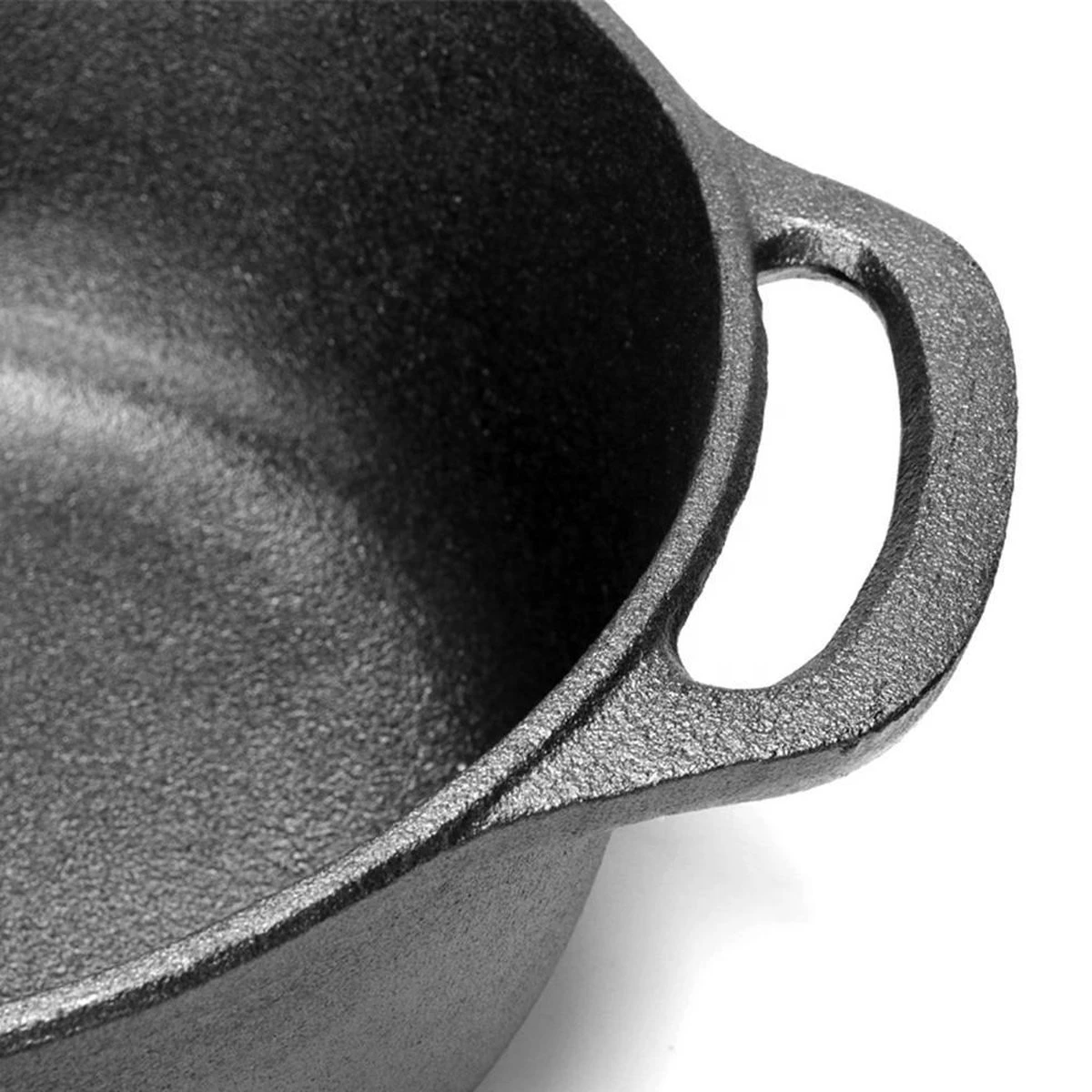 Gietijzeren Braadpan - 28 Cm - Pure Gietijzer - Niet Geëmailleerd - Geschikt Voor Inductie - Stoofpan Met Deksel - Sudderpan - Zwart 3 Gietijzeren Braadpan - 28 Cm - Pure Gietijzer - Niet Geëmailleerd - Geschikt Voor Inductie - Stoofpan Met Deksel - Sudderpan - Zwart - Afbeelding 3