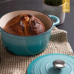 Chefarone Gietijzeren Pan - Braadpan Inclusief Deksel - Geschikt Voor Alle Warmtebronnen - Geëmailleerd Blauw -Brita Verkoopwinkel 1200x1200 678