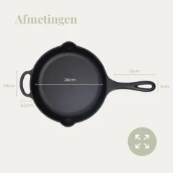 Belluci - Ø26cm - Koekenpan - Skillet + Deksel Geëmailleerde Gietijzeren Pan Voor BBQ En Inductie Incl. Accessoires - Hapjespan - Braadpan -Brita Verkoopwinkel 1200x1200 681