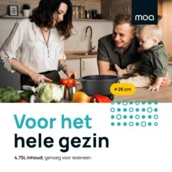 MOA Gietijzeren Braadpan - Inhoud 4,75 Liter - 26CM - Rond - Alle Warmtebronnen - Ook Voor Inductie - Gewicht 5,8 Kg - Zwart - MOAMC26B -Brita Verkoopwinkel 1200x1200 687