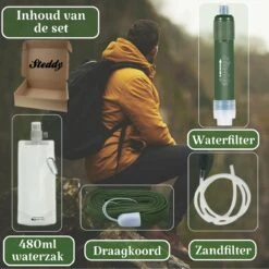 Waterfilter Survival Steddy Pro - Zuiver Gratis Drinkwater - Waterfles Waterzuivering - Waterfilter Kraan - Outdoor - FILTER 4000 LITER! 15 Waterfilter Survival Steddy Pro - Zuiver Gratis Drinkwater - Waterfles Waterzuivering - Waterfilter Kraan - Outdoor - FILTER 4000 LITER! -Brita Verkoopwinkel 1200x1200 71