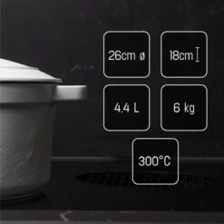 Daumonet Carême Blanc Gietijzeren Braadpan - Sudderpan Wit - Rond - Ø 26 Cm - 4,4 Liter - 100% PFAS & PFOA Vrij - Emaille - Geschikt Voor Alle Warmtebronnen - Elektrisch - Gas - Halogeen - Inductie - Keramisch - Vaatwasserbestendig -Brita Verkoopwinkel 1200x1200 712