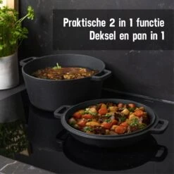 Daumonet Ducasse Gietijzeren Double Use Braadpan - Combi Sudderpan Zwart - 2-in-1 Bak- En Braadpan - PFAS & PFOA Vrij - Rond - Ø 26 Cm - 4,4 Liter - Emaille - Alle Warmtebronnen - Elektrisch - Gas - Halogeen - Inductie - Keramisch 12 Daumonet Ducasse Gietijzeren Double Use Braadpan - Combi Sudderpan Zwart - 2-in-1 Bak- En Braadpan - PFAS & PFOA Vrij - Rond - Ø 26 Cm - 4,4 Liter - Emaille - Alle Warmtebronnen - Elektrisch - Gas - Halogeen - Inductie - Keramisch -Brita Verkoopwinkel 1200x1200 743