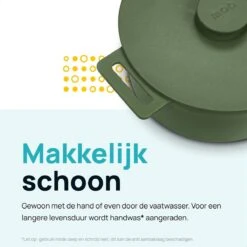 MOA Gietijzeren Braadpan - Inhoud 4,75 Liter - 26CM - Rond - Alle Warmtebronnen - Ook Voor Inductie - Gewicht 5,8 Kg - Olijfgroen - MC26OG -Brita Verkoopwinkel 1200x1200 756