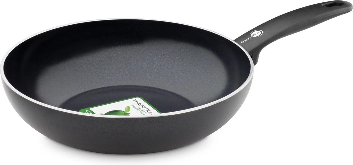 GreenPan Cambridge Wokpan 28cm - Zwart - Inductie - PFAS-vrij 1 GreenPan Cambridge Wokpan 28cm - Zwart - Inductie - PFAS-vrij
