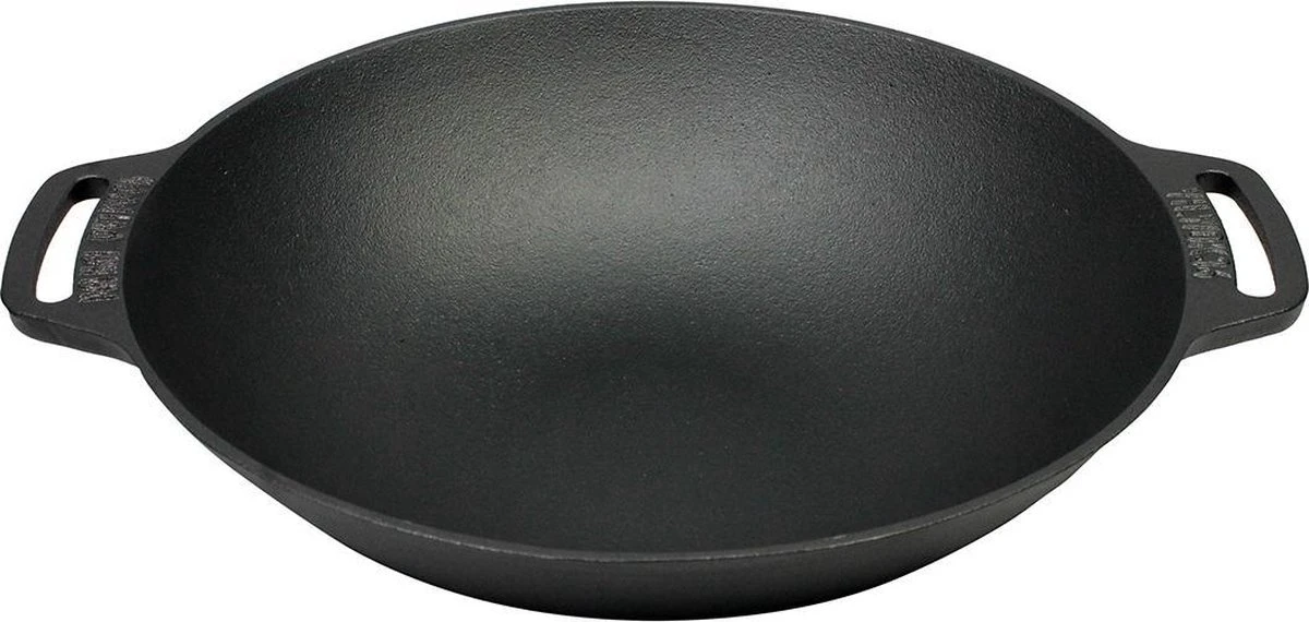 Valhal Outdoor Gietijzeren Wokpan Met Twee Handvatten ⌀36 Cm 1 Valhal Outdoor Gietijzeren Wokpan Met Twee Handvatten ⌀36 Cm