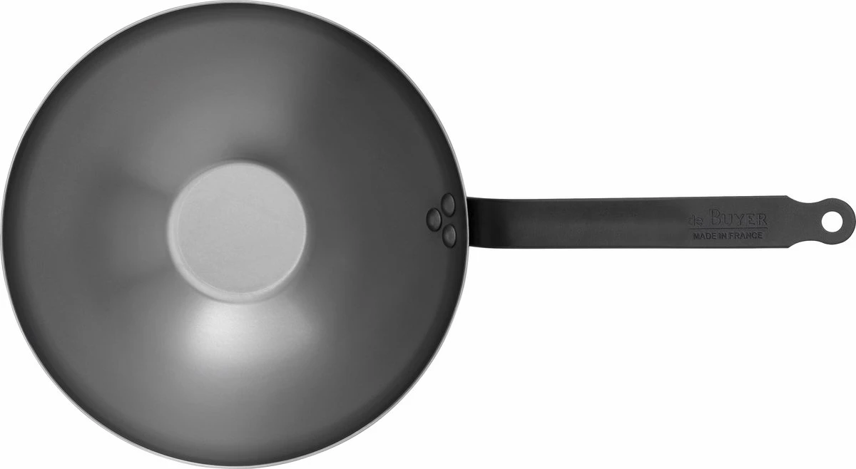 DeBuyer Mineral B Black Wok - 28cm - Staal 2 DeBuyer Mineral B Black Wok - 28cm - Staal - Afbeelding 2