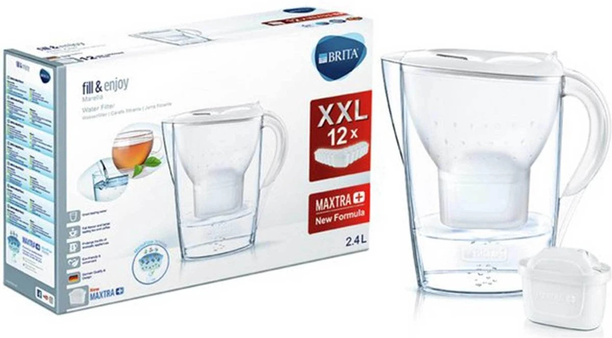 BRITA - Waterfilterkan Marella Cool - Wit - 2,4L + 12 MAXTRA+ Waterfilterpatronen 18 BRITA - Waterfilterkan Marella Cool - Wit - 2,4L + 12 MAXTRA+ Waterfilterpatronen - Afbeelding 18