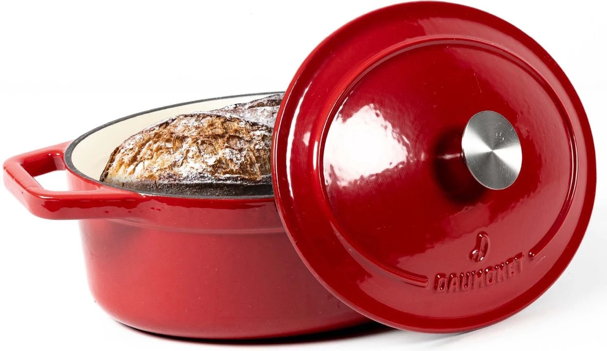 Daumonet Bocuse Rouge Gietijzeren Braadpan - Sudderpan Kersen Rood - Ovaal - Ø 29 Cm - 3 Liter - PFAS & PFOA Vrij - Emaille - Geschikt Voor Alle Warmtebronnen - Elektrisch - Gas - Halogeen - Inductie - Keramisch - Vaatwasserbestendig 1 Daumonet Bocuse Rouge Gietijzeren Braadpan - Sudderpan Kersen Rood - Ovaal - Ø 29 Cm - 3 Liter - PFAS & PFOA Vrij - Emaille - Geschikt Voor Alle Warmtebronnen - Elektrisch - Gas - Halogeen - Inductie - Keramisch - Vaatwasserbestendig