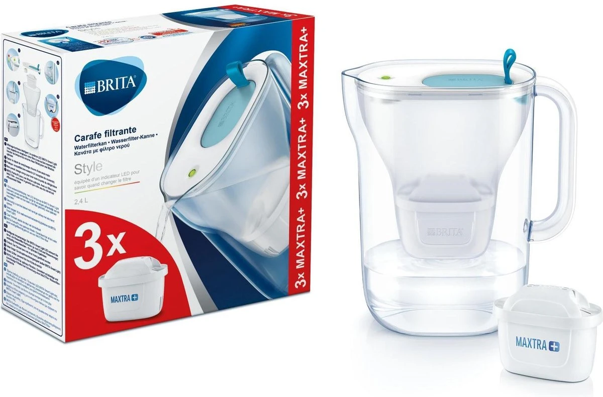 BRITA - Waterfilterkan Style Cool - Blauw - 2,4L + 3 MAXTRA+ Waterfilterpatronen 14 BRITA - Waterfilterkan Style Cool - Blauw - 2,4L + 3 MAXTRA+ Waterfilterpatronen - Afbeelding 14