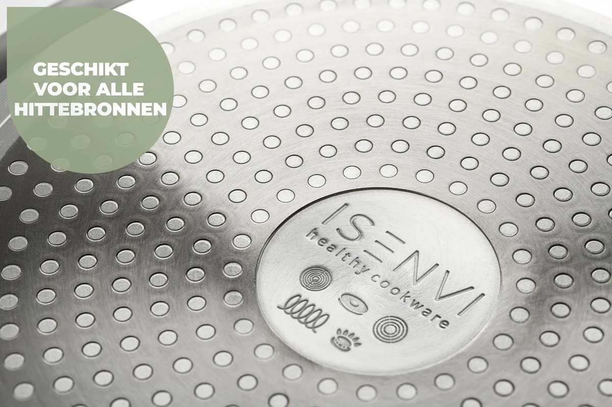 ISENVI Murray Combideal - Keramische Koekenpannen - RVS Grepen 3 ISENVI Murray Combideal - Keramische Koekenpannen - RVS Grepen - Afbeelding 3