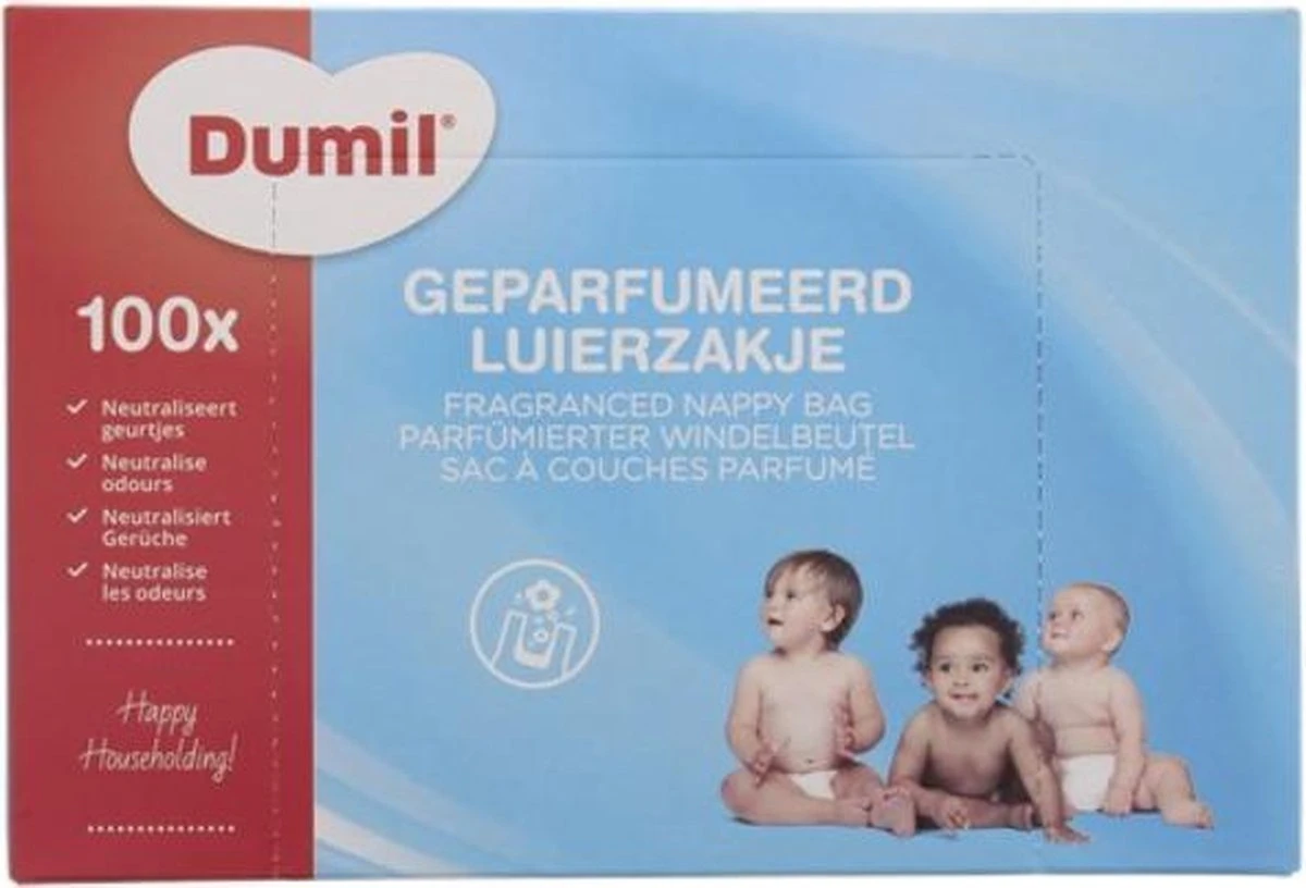 Dumil Geparfumeerd Luierzakjes - 100 Stuks - Hygiënisch - Baby - Gemakkelijk In Gebruik 1 Dumil Geparfumeerd Luierzakjes - 100 Stuks - Hygiënisch - Baby - Gemakkelijk In Gebruik