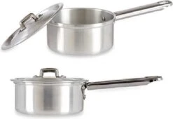 Steelpan/sauspan/juspan Zilverkleurig 26 X 14 X 8 Cm Van 0.6 Liter Aluminium - Met Handige Deksel - Kookpannen -Brita Verkoopwinkel 1200x826