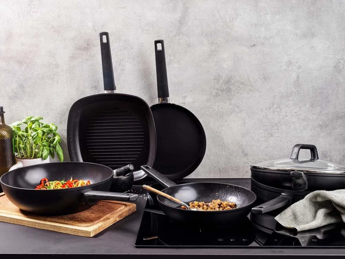 Gero Erik Wok Ø 28 Cm - Aluminium - Inductie - PFAS-vrij 3 Gero Erik Wok Ø 28 Cm - Aluminium - Inductie - PFAS-vrij - Afbeelding 3