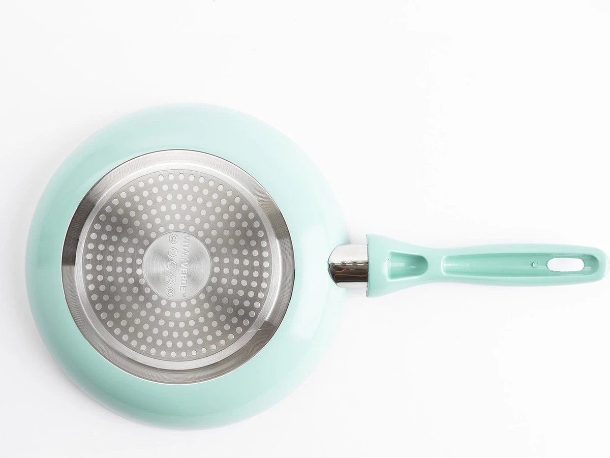 VitaVerde Expert Koekenpannenset Ø 20cm + Ø 24cm + Ø 28cm - Turquoise - Inductie - PFAS-vrij 3 VitaVerde Expert Koekenpannenset Ø 20cm + Ø 24cm + Ø 28cm - Turquoise - Inductie - PFAS-vrij - Afbeelding 3