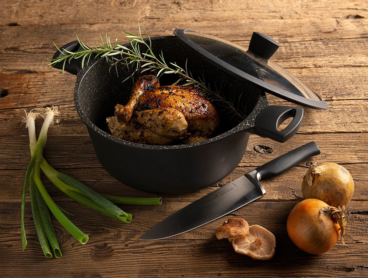 Sola Braadpan Fair Cooking - Ø 28 Cm - Zwart/wit - Aluminium - Antiaanbaklaag 2 Sola Braadpan Fair Cooking - Ø 28 Cm - Zwart/wit - Aluminium - Antiaanbaklaag - Afbeelding 2