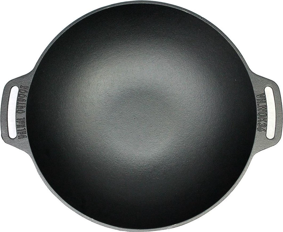 Valhal Outdoor Gietijzeren Wokpan Met Twee Handvatten ⌀36 Cm 2 Valhal Outdoor Gietijzeren Wokpan Met Twee Handvatten ⌀36 Cm - Afbeelding 2