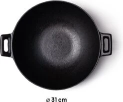 Orange85 Gietijzeren Wokpan - Alle Warmtebronnen - Inductie - Wok - Zwart - 31cm - Gietijzer - Wokpannen -Brita Verkoopwinkel 1200x989