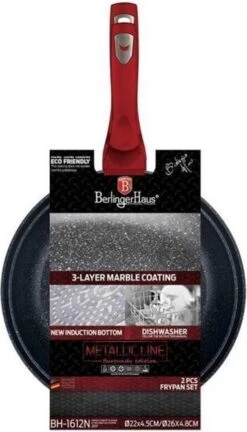 Berlinger Haus 1612 - Set Van 2 Granietpannen - Koekenpan - Rood Metallic - Burgundy Line - 22 En 26 Cm 5 Berlinger Haus 1612 - Set Van 2 Granietpannen - Koekenpan - Rood Metallic - Burgundy Line - 22 En 26 Cm -Brita Verkoopwinkel 686x1200