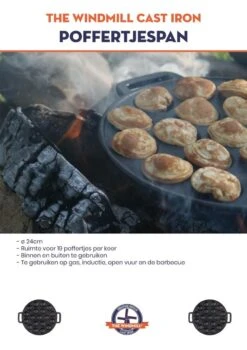 The Windmill Poffertjespan 30 Cm Gietijzer 2,3 Kg Zwart -Brita Verkoopwinkel 847x1200 1